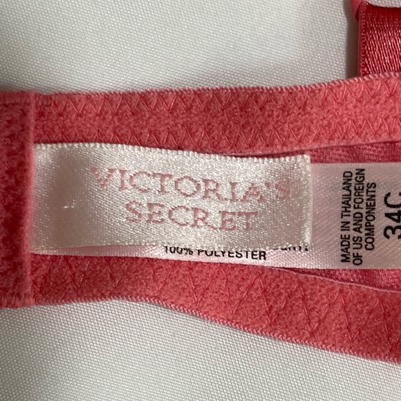 Victoria’s Secrete Pink Lace Underwired Unlined Bra Size 34C - Picture 8 of 8